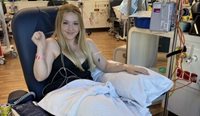 Ashleigh Middleton receiving chemotherapy as part of her breast cancer treatment.
