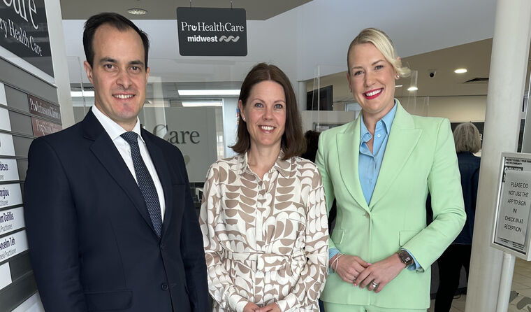 Vincent Tarzia, Dr Siân Goodson, and Ashton Hurn.