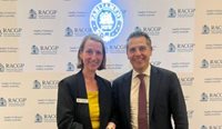 Dr Rebekah Hoffman at NSW Parliament House with the NSW Health Minister Ryan Park. 