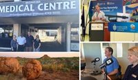 Associate Professor Michael Clements presenting (top right) and interviews for ABC Radio by Associate Professor Clements and Queensland GP Dr Cindi Jackson (bottom right).