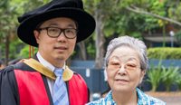 Associate Professor Joel Rhee and his mother, who inspired the creation of the Rhee Family Award.