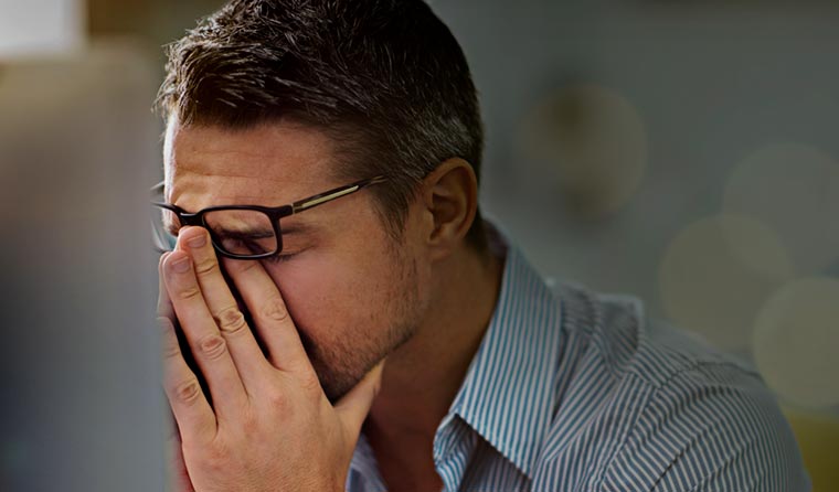 Man experiencing burnout
