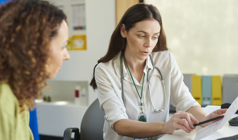 A doctor and female patient.
