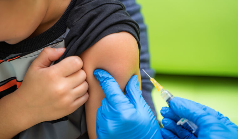 Child being vaccinated
