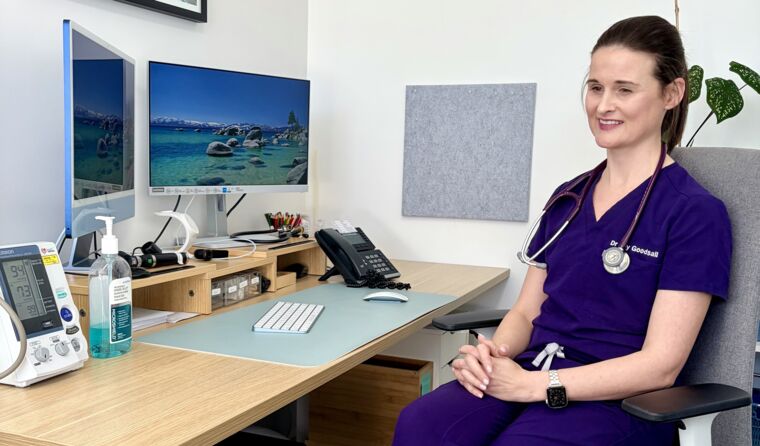 Dr Elly Goodsall in her practice