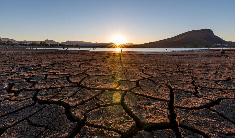 Dry lake after a drought.
