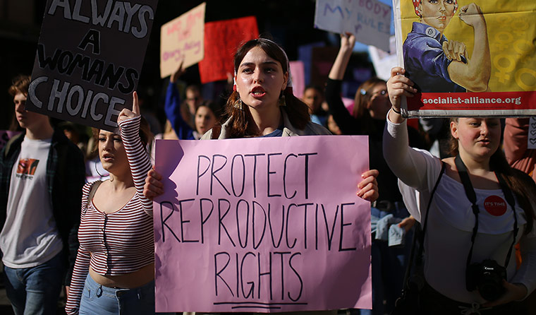 Pro-choice protesters.