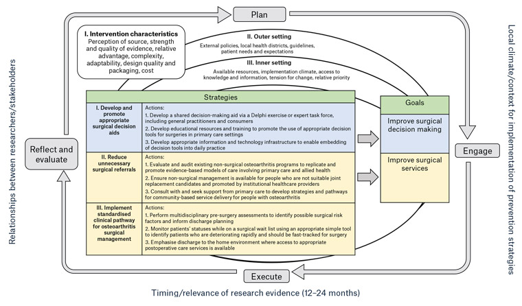 Figure 1. The Strategy’s proposed framework for the implementation of strategies and actions required for advanced care of osteoarthritis