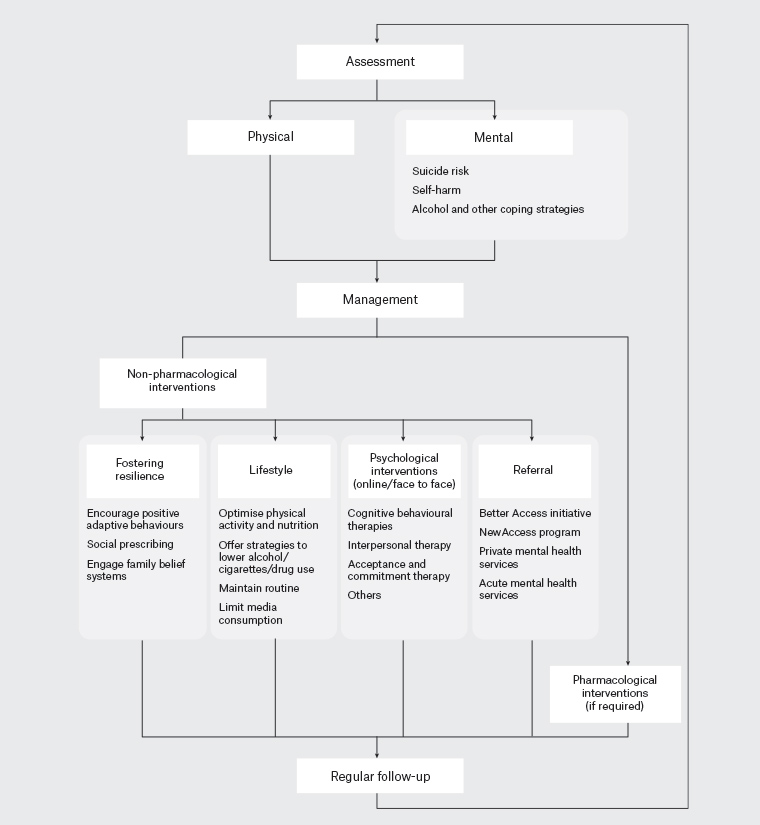 Figure 1. Overview of management approaches for mental illness during the COVID-19 pandemic
