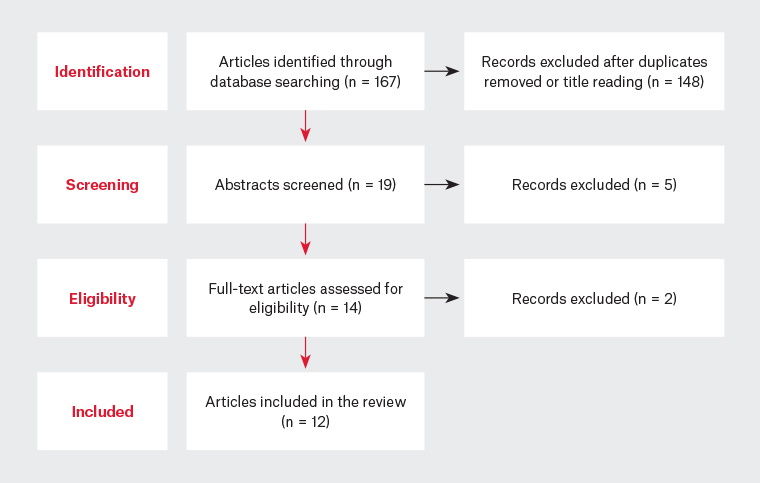 Figure 1. Flowchart of the evidence-based search and review process