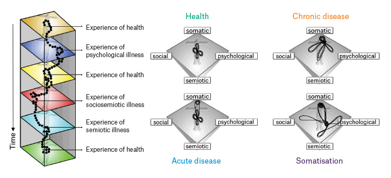 Figure 2. The complex dynamic patterns of health and disease. Appreciating the dynamics of health and disease guides the generalist approach to managing a patient’s illness in contrast to the guideline and protocol driven ‘single disease’ approach to management.