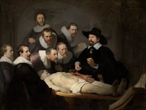 Rembrandt von Rijn. The anatomy lesson of Dr Nicolaes Tulp (1632; Mauritshuis Museum, The Hague, Netherlands)