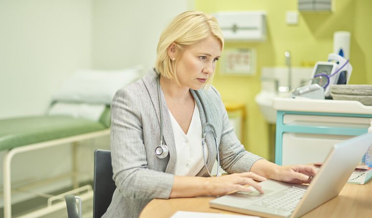 GP completing online survey