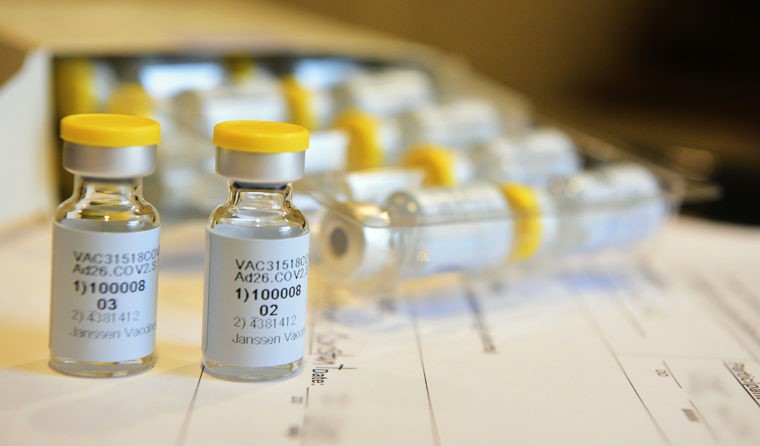 Close up of vaccine vials