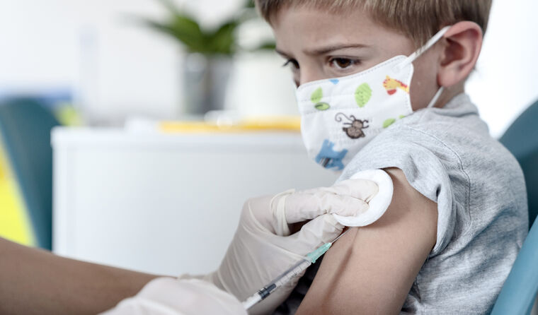 Child getting Pfizer vaccination