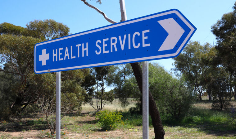 Sign pointing to health service