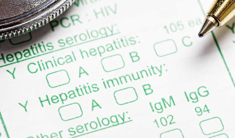 Paper with hepatitis test results