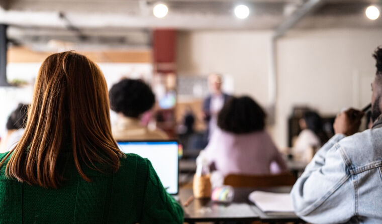 Students in a classroom.