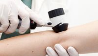 A patient having skin check.