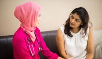 GP and patient representing cultural diversity