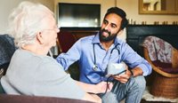 GP talking to a patient with dementia
