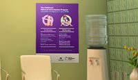 Vaccine poster in waiting room.