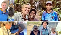 Dr Lara Wieland with members of some of the remote Aboriginal and Torres Strait Islander communities she feels deeply connected to. (Images: Dr Lara Wieland) 