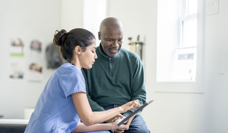 A nurse and patient
