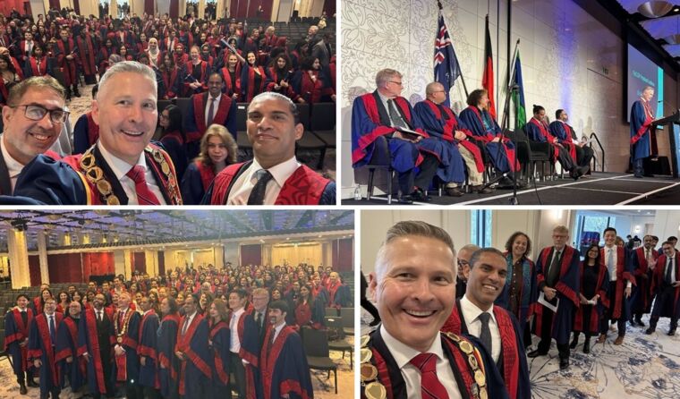 Collage of Victorian Fellowship ceremony.