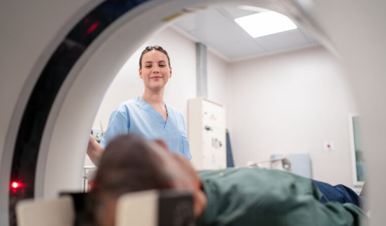 Man undergoing an MRI