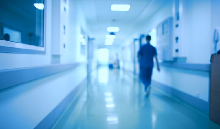 Blurry shot of hospital hallways