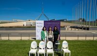 Chronic Pain Australia Chair Nicolette Ellis with 16-year-old Laura McMahon, who lives with chronic pain, and her mother, Michelle, launching the National Pain Alliance.