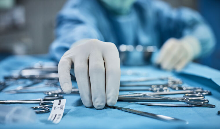 Operating tools prepped for an operation.