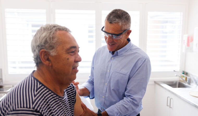 A doctor and patient in consultation.