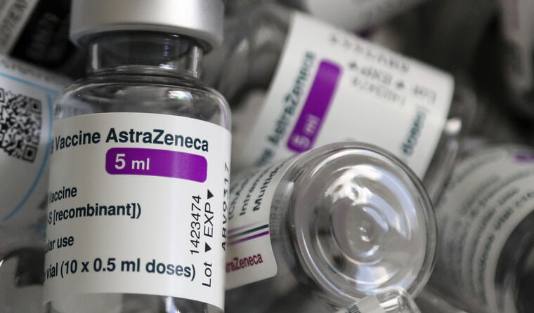 Empty vials of AstraZeneca.