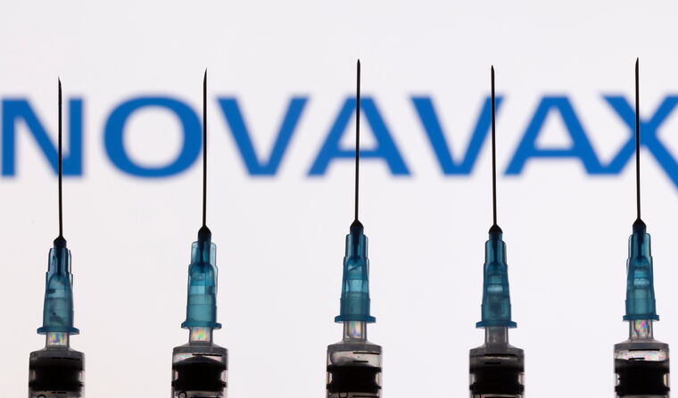 Syringes of the Novavax vaccine
