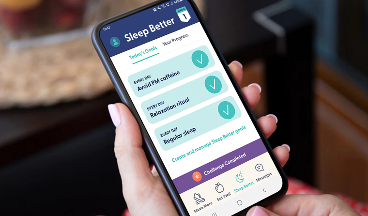 Looking at Sleep Health app on phone