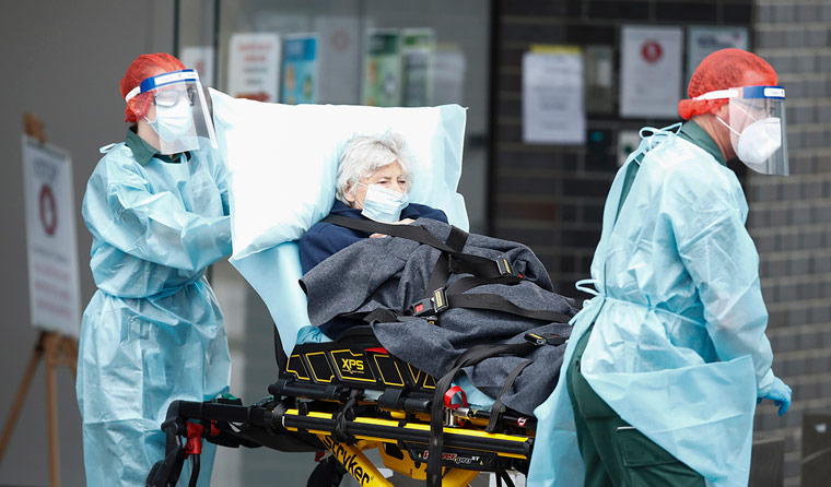 Aged care patient being transferred to hospital.