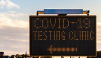 COVID-19 testing centre sign