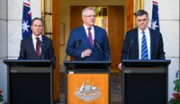 Prime Minister Scott Morrison (centre) said Australia is as well prepared as any country in the world. (Image: AAP)