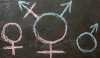 Chalk drawing of transgender symbol