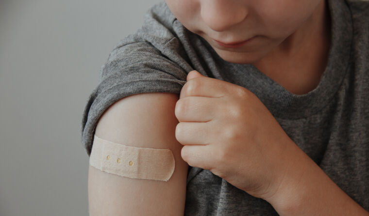 Child being vaccinated