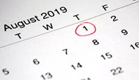 Calendar showing 1 August