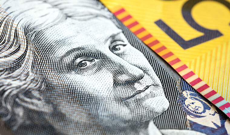 Zoomed in photo of Australian $50 note.