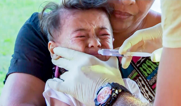 Child being vaccinated