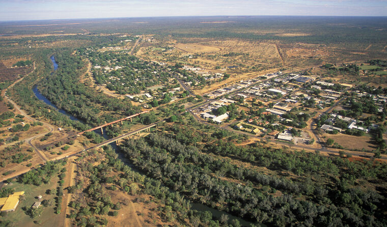 Aerial shot of Katherine, Northern Territory