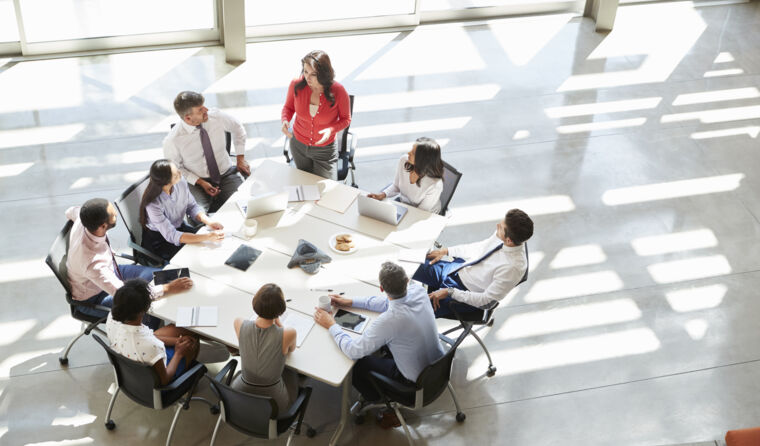 Group of people around a table