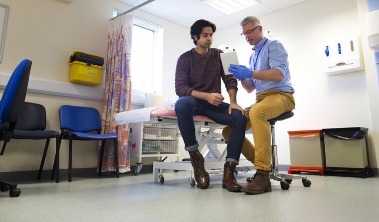 GP speaking to a patient.
