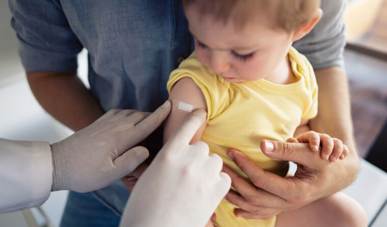 Child after a vaccination