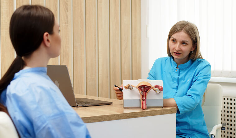Doctor talking to a female patient. 